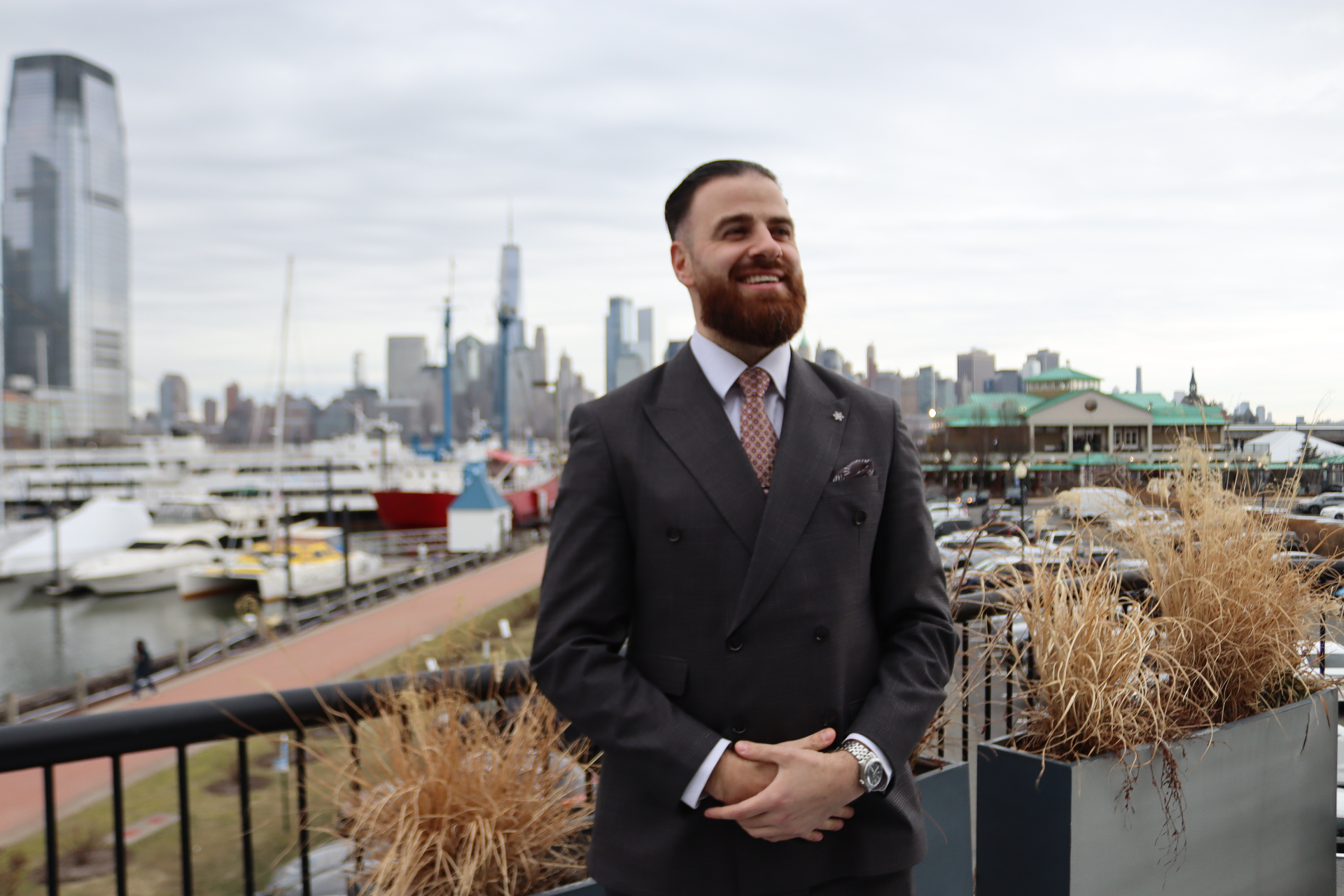 Cornerstone Sales Group leader overlooking the Manhattan skyline